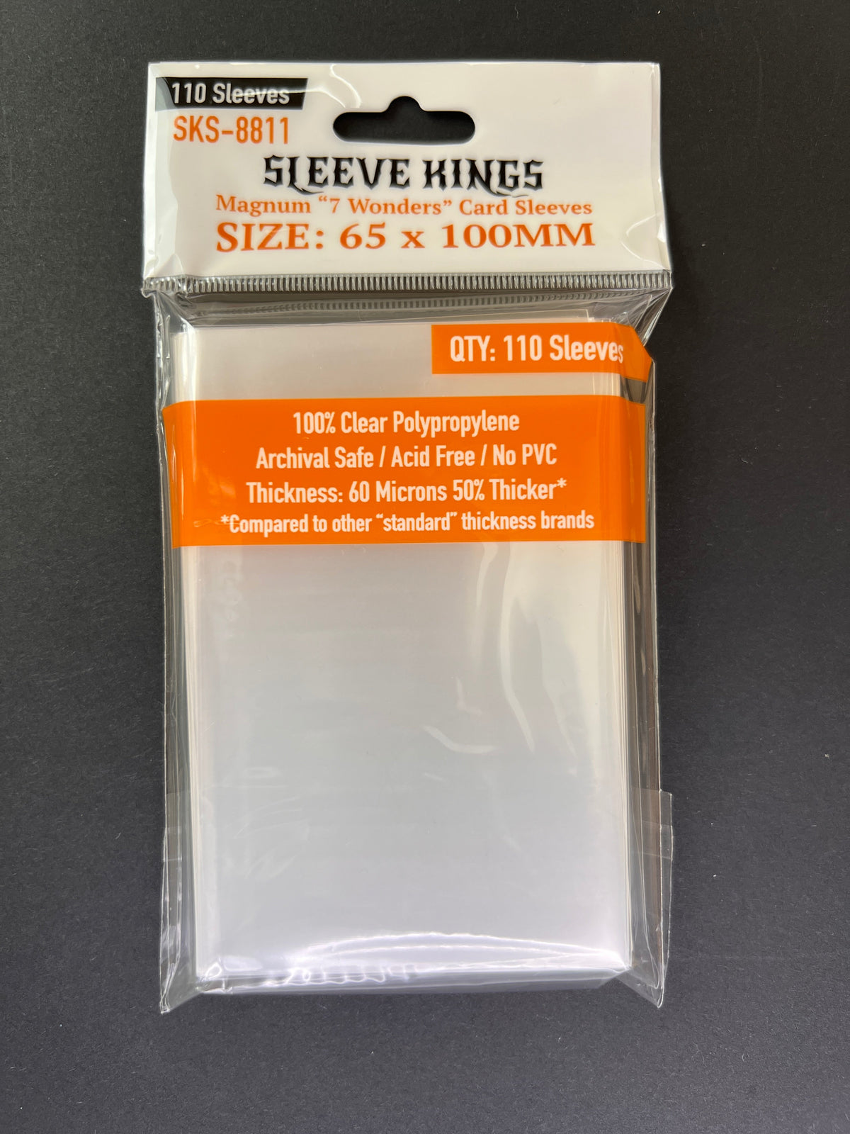 Sleeve Kings - 7 Wonders Magnum Card Sleeves (65 x 100 mm, 110 sleeves)