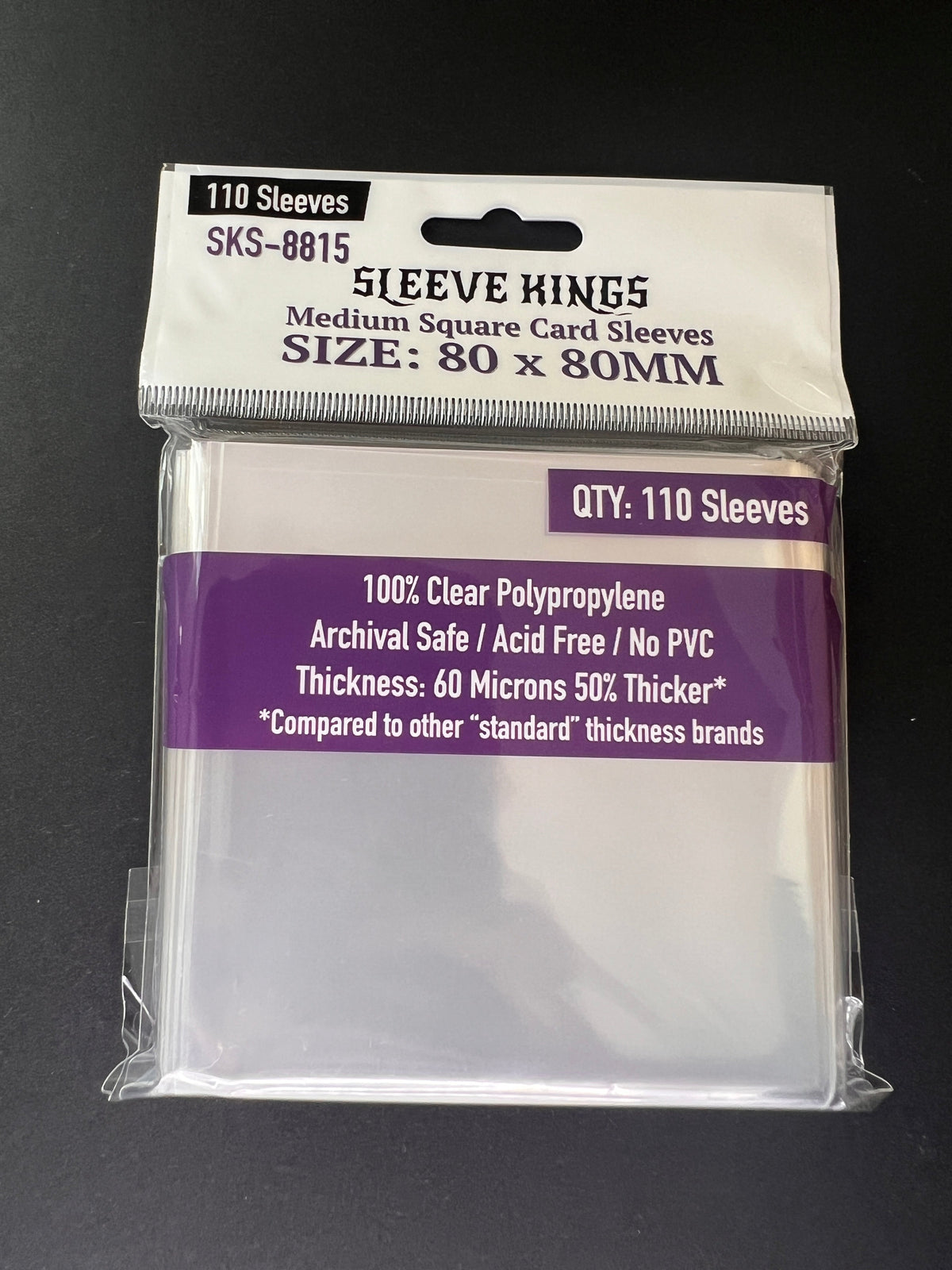 Sleeve Kings - Medium Square Card Sleeves (80 x 80 mm, 110 sleeves)