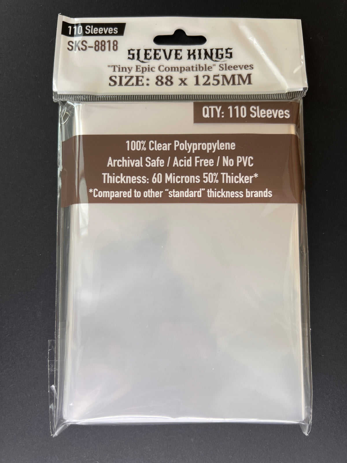 Sleeve Kings - Tiny Epic Compatible Card Sleeves (88 x 125 mm, 110 sleeves)