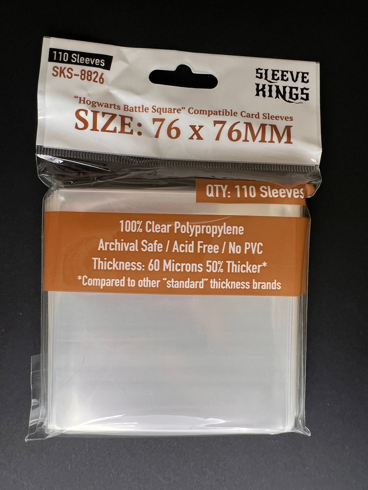 Sleeve Kings - Hogwarts Battle Square Compatible Sleeves (76 x 76 mm, 110 sleeves)