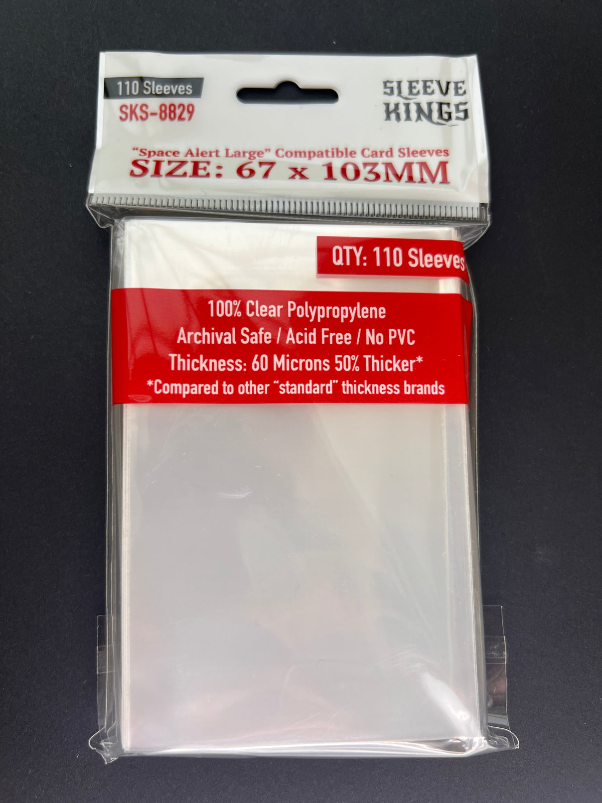 Sleeve Kings - Space Alert Compatible Large Card Sleeves (67 x 103 mm, 110 sleeves)