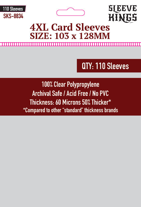 Sleeve Kings - 4XL Game Card Sleeves (103 x 128 mm, 110 sleeves)