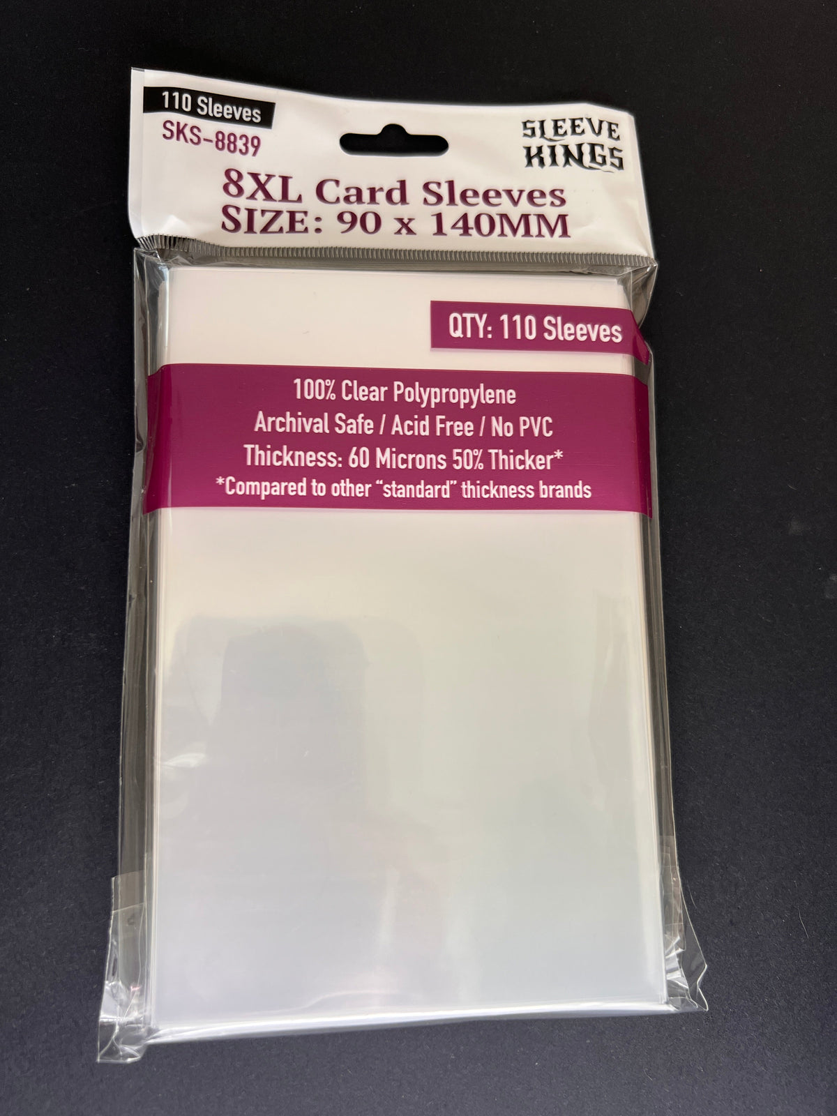 Sleeve Kings - 8XL Game Card Sleeves (90 x 140 mm, 110 sleeves)