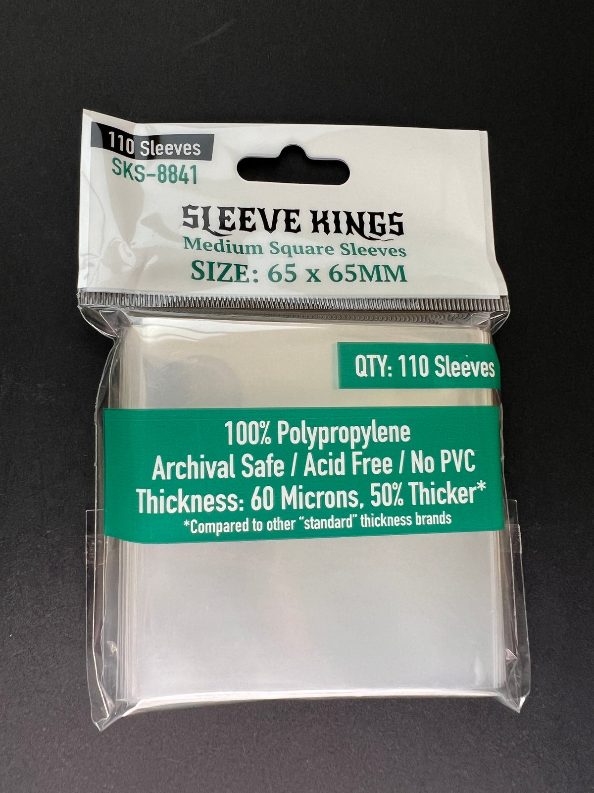 Sleeve Kings - Medium Square Card Sleeves (65 x 65 mm, 110 sleeves)