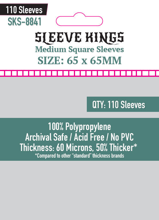 Sleeve Kings - Medium Square Card Sleeves (65 x 65 mm, 110 sleeves)
