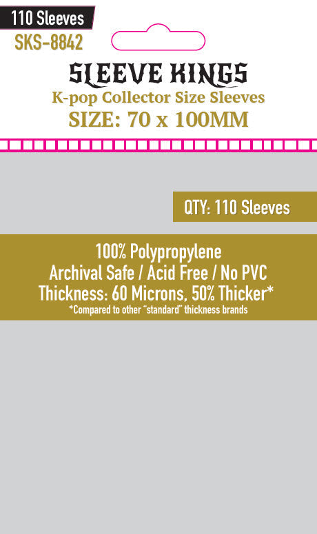 Sleeve Kings - K-Pop Collector Size Card Sleeves (70 x 100 mm, 110 sleeves)