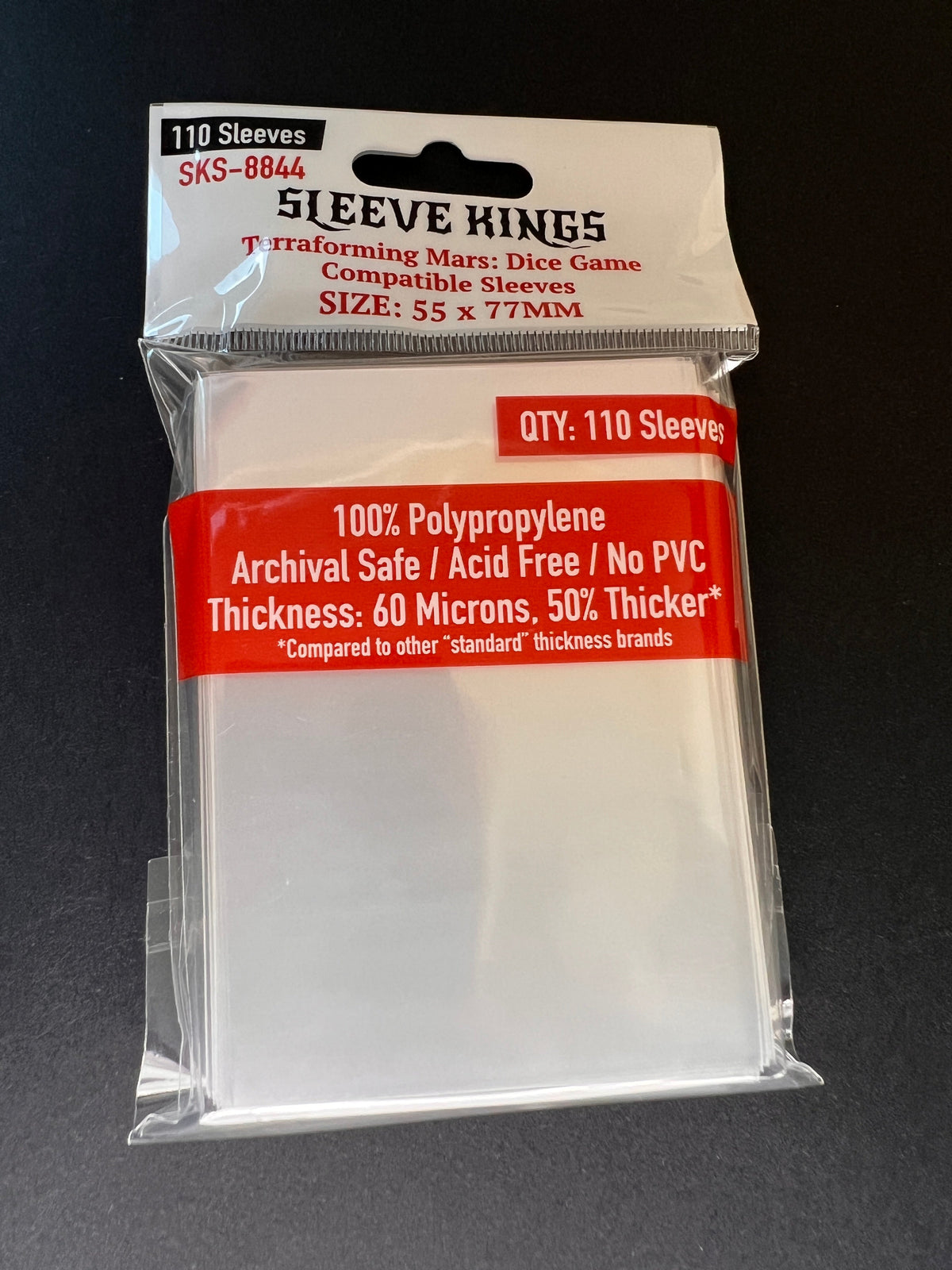 Sleeve Kings - Terraforming Mars: Dice Game Compatible Card Sleeves (55 x 77 mm, 110 sleeves)