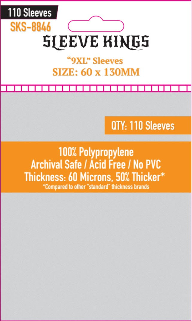 Sleeve Kings - 9XL Game Card Sleeves (60 x 130 mm, 110 sleeves)
