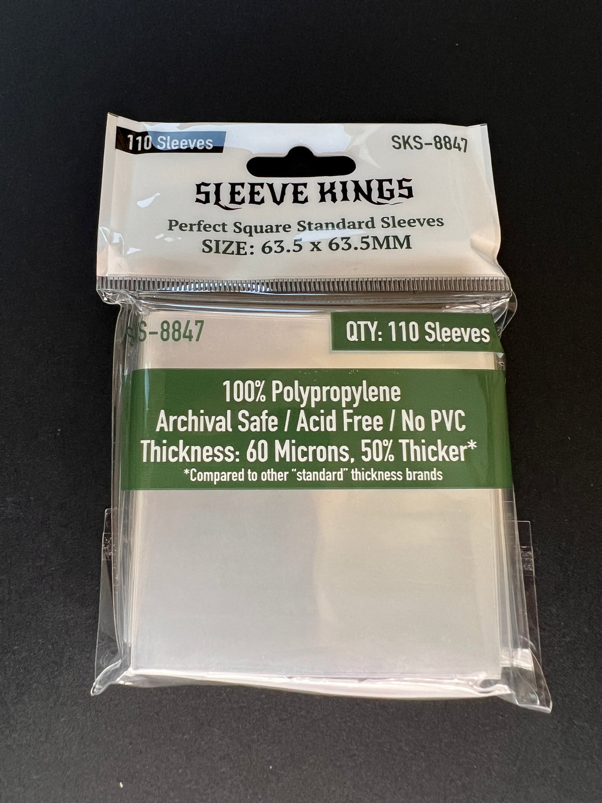Sleeve Kings - Perfect Square Standard Sleeves (63.5 x 63.5 mm, 110 sleeves)