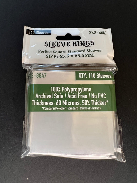 Sleeve Kings - Perfect Square Standard Sleeves (63.5 x 63.5 mm, 110 sleeves)