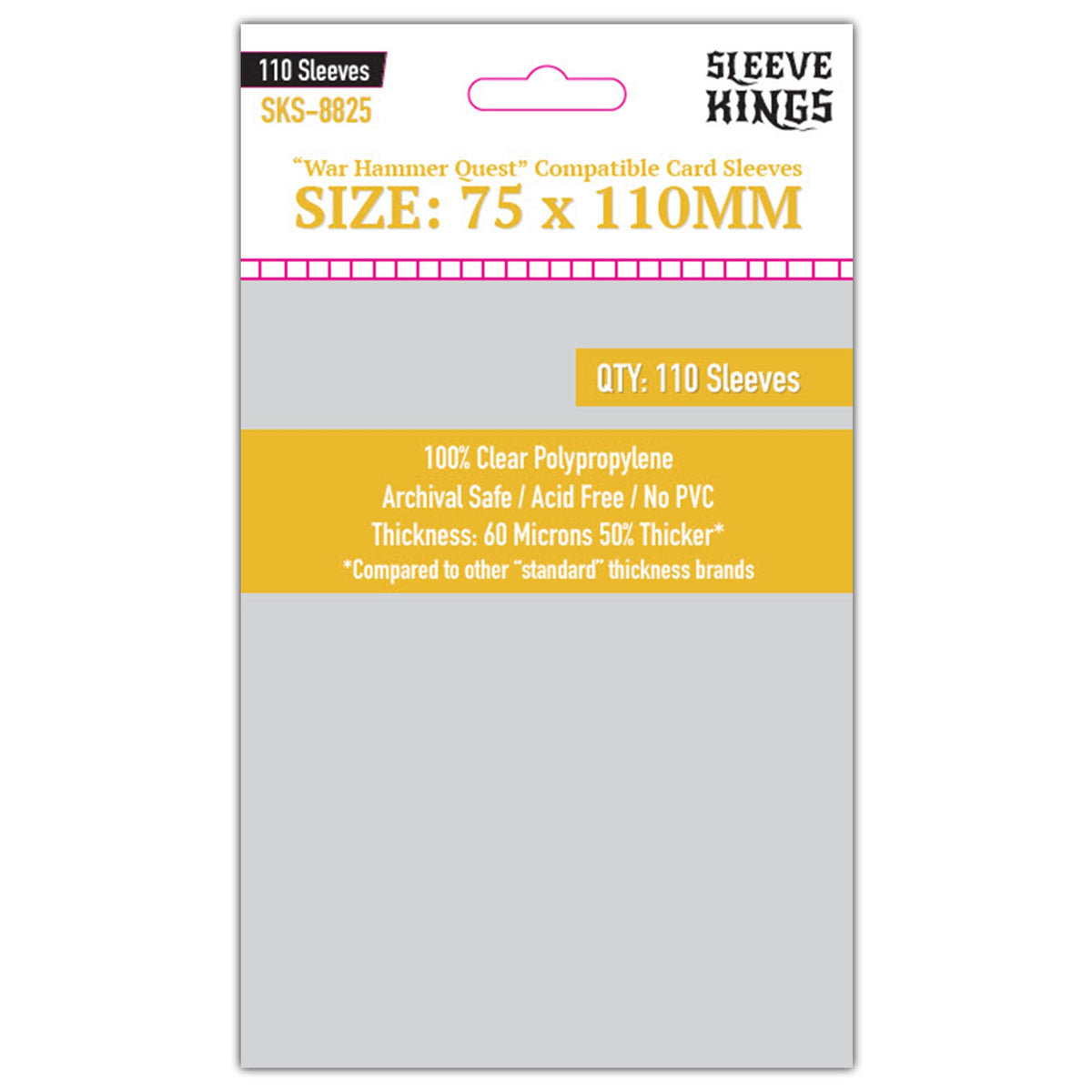 Sleeve Kings - War Hammer Quest Compatible Sleeves (75 x 110 mm, 110 sleeves)