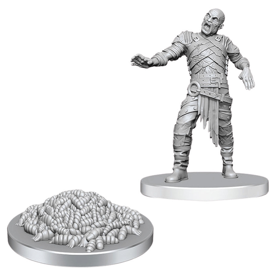Nolzur's Marvelous Unpainted Miniatures - Swarm of Rot Grubs & Rot Grub Victim (90855)