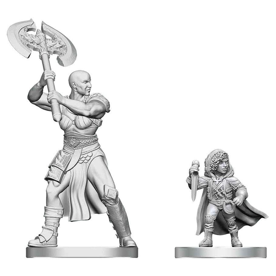 Nolzur's Marvelous Unpainted Miniatures - Goliath Barbarian & Halfling Rogue (90884)