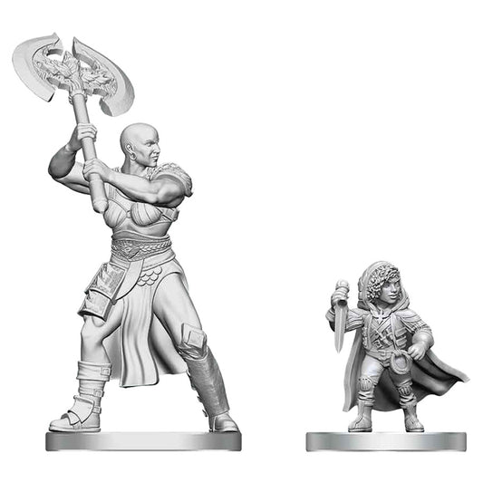 Nolzur's Marvelous Unpainted Miniatures - Goliath Barbarian & Halfling Rogue (90884)