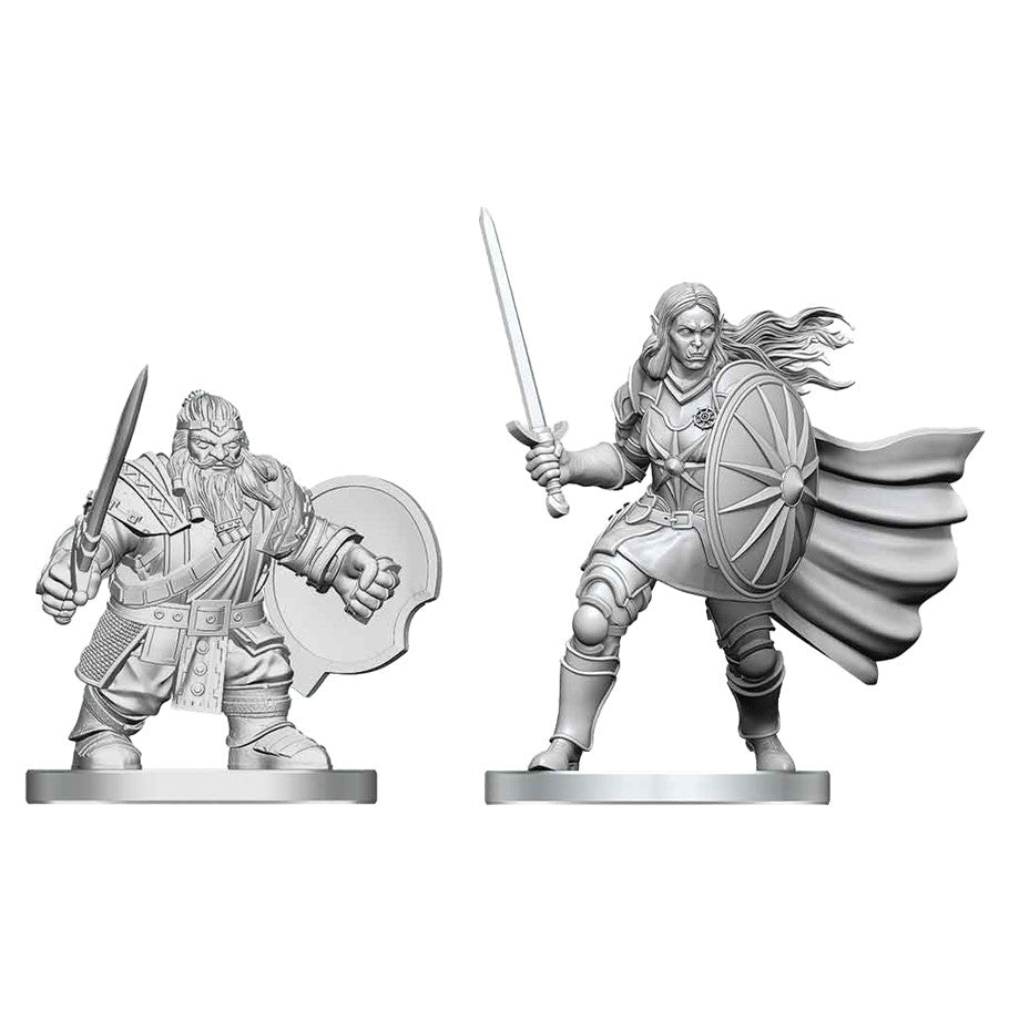 Nolzur's Marvelous Unpainted Miniatures - Dwarf Fighter & Orc Paladin (90887)
