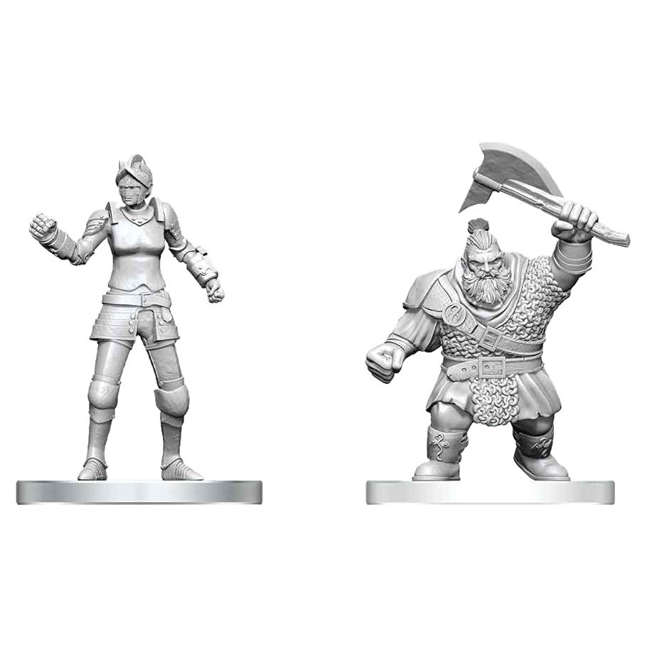 Nolzur's Marvelous Unpainted Miniatures - Cultist of Bane & Dwarf Zhentilar Soldier (90891)