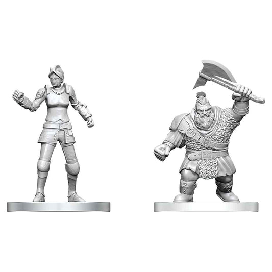 Nolzur's Marvelous Unpainted Miniatures - Cultist of Bane & Dwarf Zhentilar Soldier (90891)