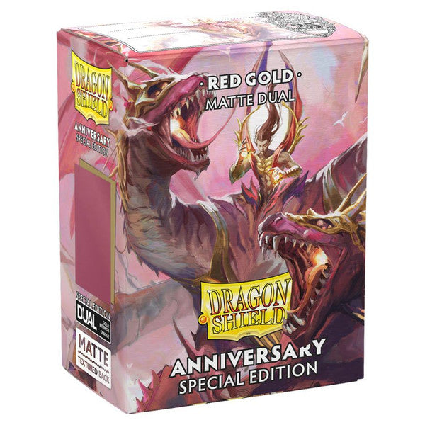 Dragon Shield - Matte Dual: Pomegranate & Gold (100 sleeves)