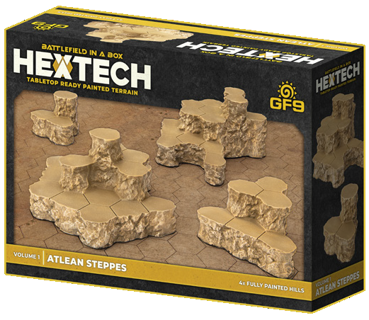 Battlefield-in-a-Box: Hextech Tabletop Ready Painted Terrain - Volume 1: Atlean Steppes