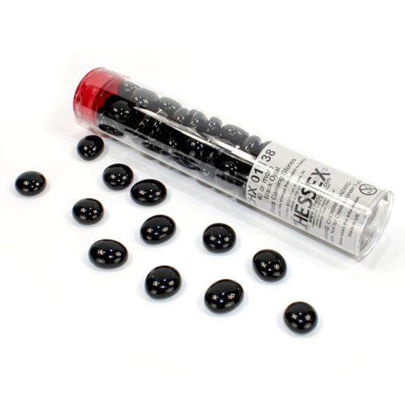 Black Opal Glass Stones in 5.5' Tube (40)