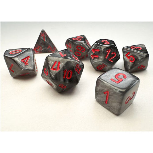 Velvet: Mini Poly - Black/Red (7 dice)
