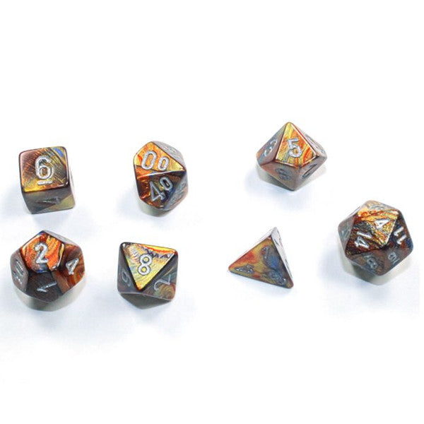 Lustrous: Mini Poly - Gold/Silver (7 dice)