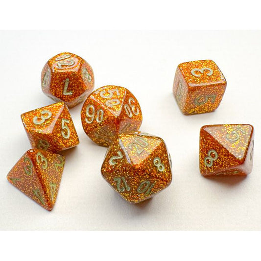 Glitter: Mini Poly - Gold/Silver (7 dice)