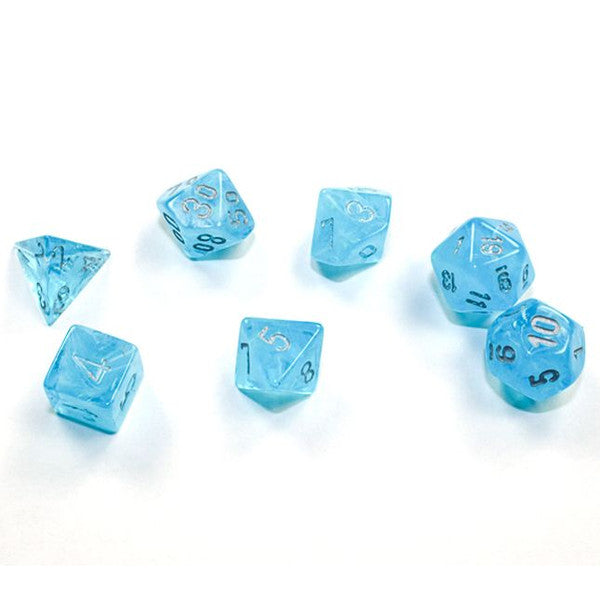 Luminary: Mini Poly - Sky/Silver (7 dice)