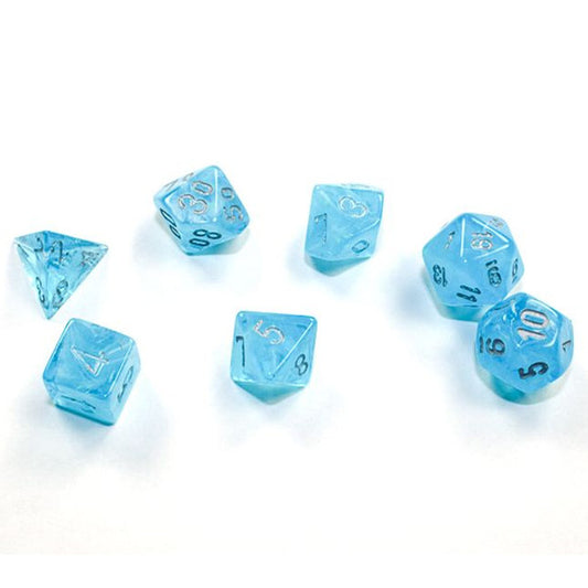 Luminary: Mini Poly - Sky/Silver (7 dice)