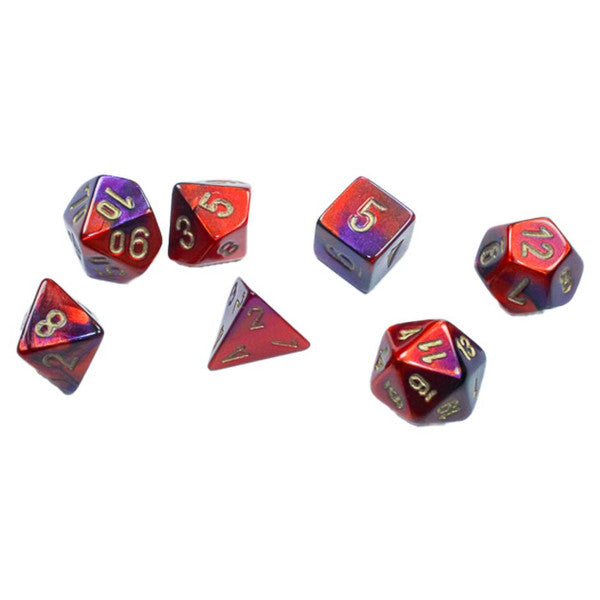 Gemini: Mini Poly - Purple Red/Gold (7 dice)