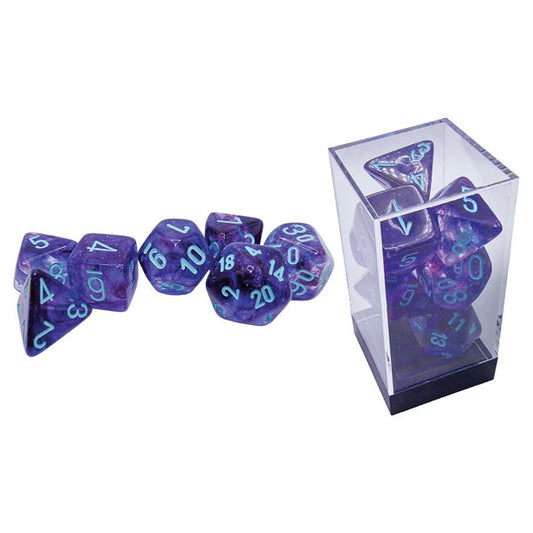 Nebula: Mega Poly - Hedrals: Nocturnal/Teal (7 dice)