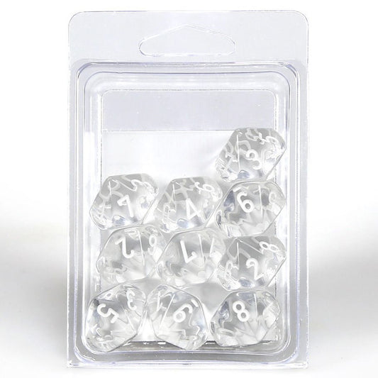 Translucent: D10 - Clear/White (10)