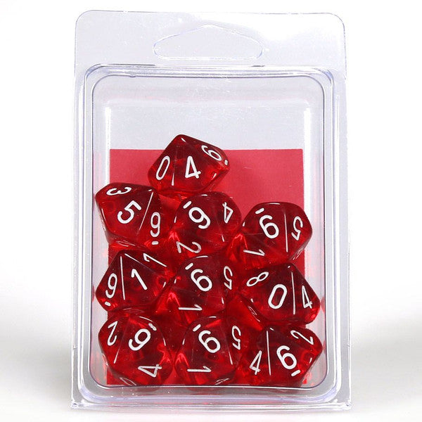 Translucent: D10 - Red/White (10)