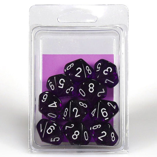 Translucent: D10 - Purple/White (10)