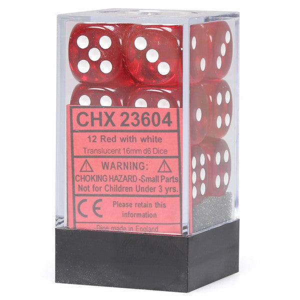 Translucent: 16mm D6 - Red/White (12)