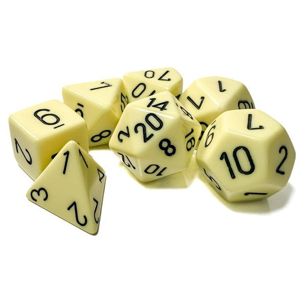 Opaque: Poly - Pastel Yellow/Black (7 dice)