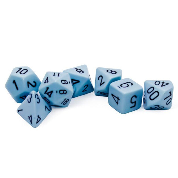 Opaque: Poly - Pastel Blue/Black (7 dice)