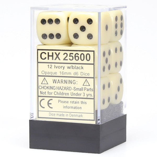 Opaque: 16mm D6 - Ivory/Black (12)