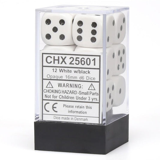 Opaque: 16mm D6 - White/Black (12)