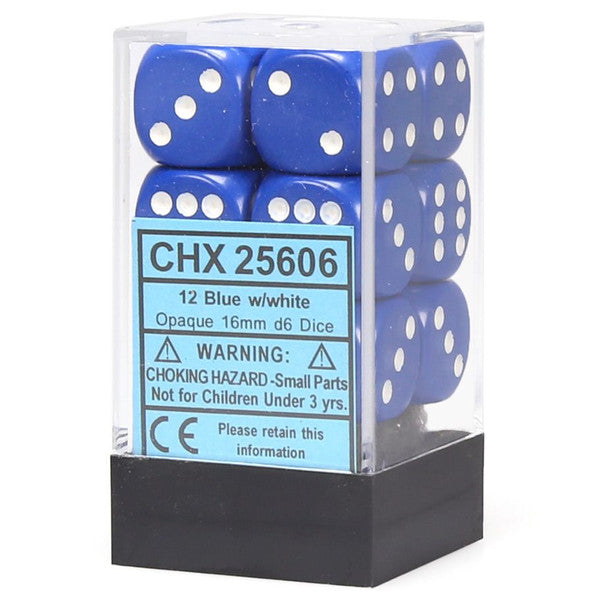 Opaque: 16mm D6 - Blue/White (12)