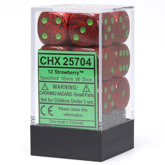Speckled: 16mm D6 - Strawberry (12)