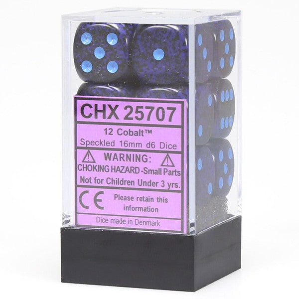 Speckled: 16mm D6 - Cobalt (12)