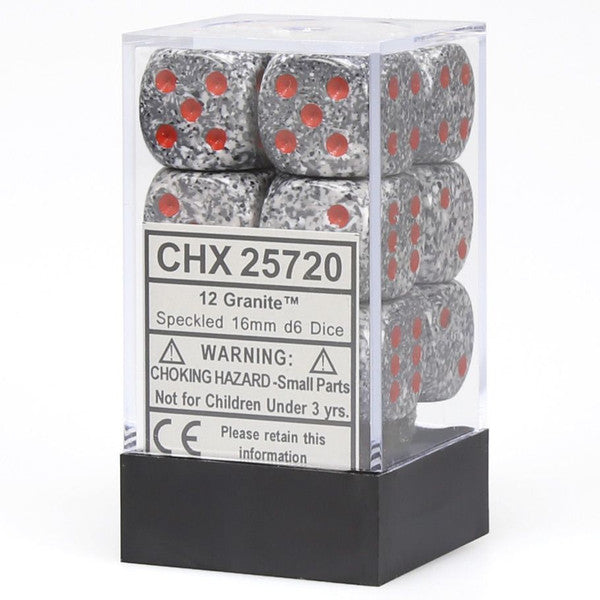 Speckled: 16mm D6 - Granite (12)