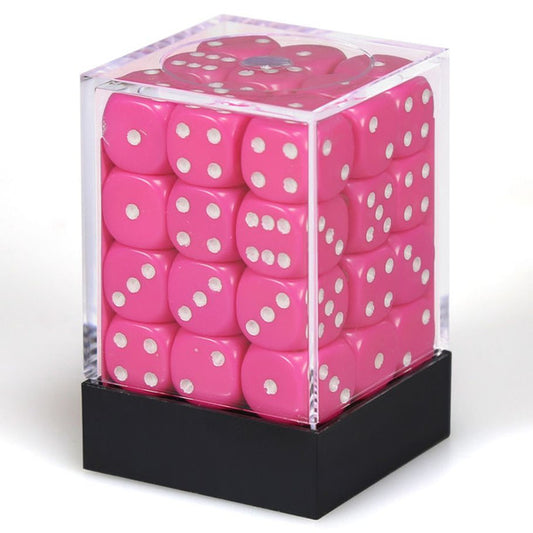 Opaque: 12mm D6 - Pink/White (36)