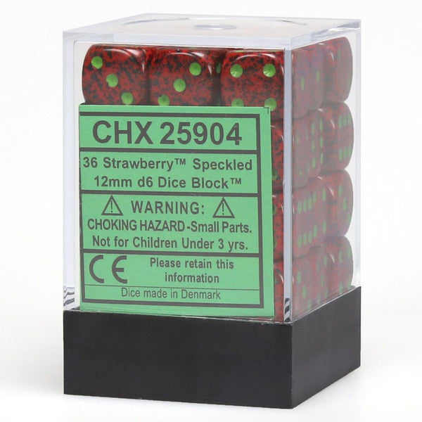Speckled: 12mm D6 - Strawberry (36)