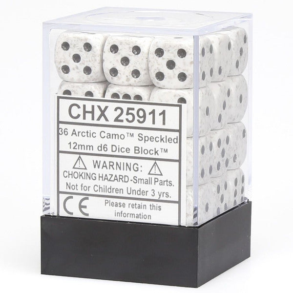 Speckled: 12mm D6 - Arctic (36)