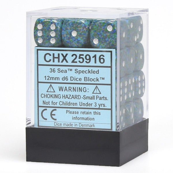 Speckled: 12mm D6 - Sea  (36)