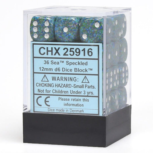 Speckled: 12mm D6 - Sea  (36)