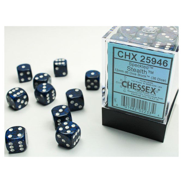Speckled: 12mm D6 - Stealth (36)