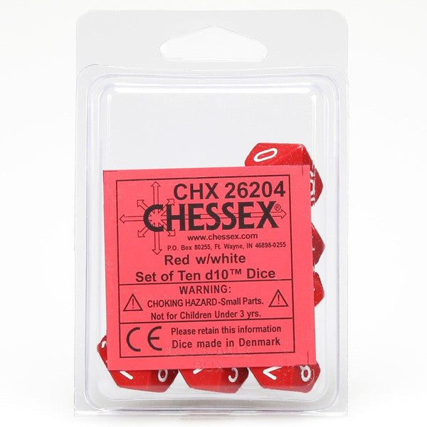 Opaque: D10 - Red/White (10)